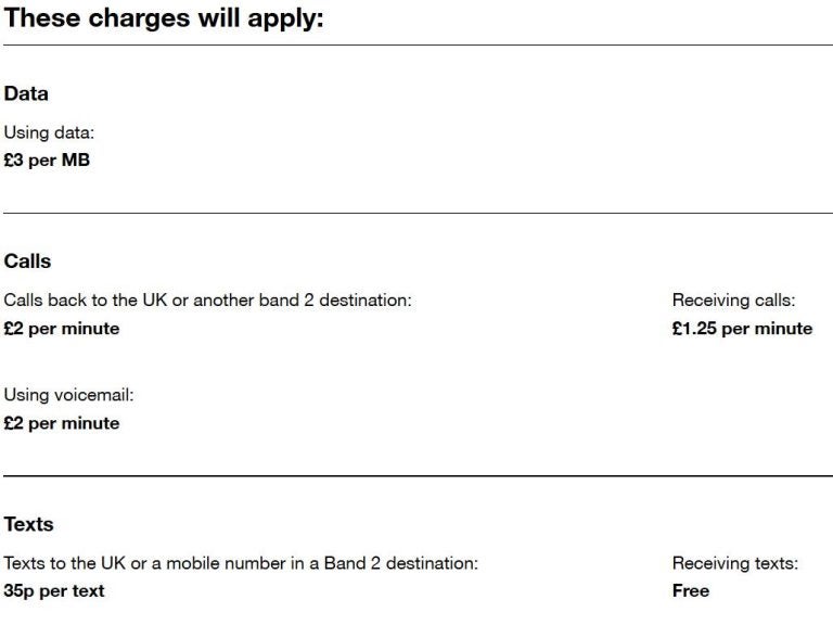 three uk pay as you go roaming rates for thailand