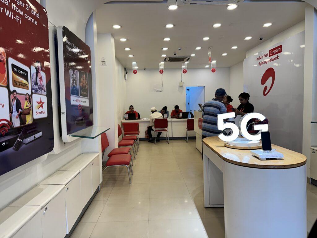 Interior of an Airtel store in Mumbai, India