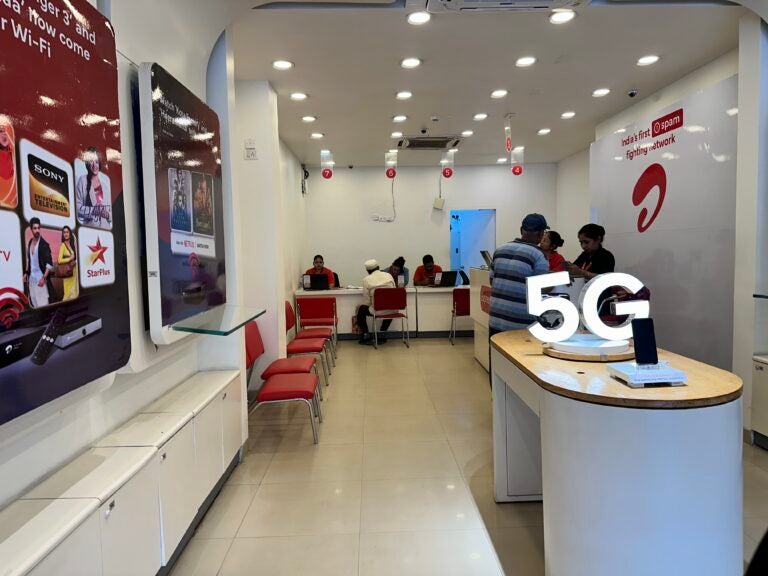 Interior of an Airtel store in Mumbai, India