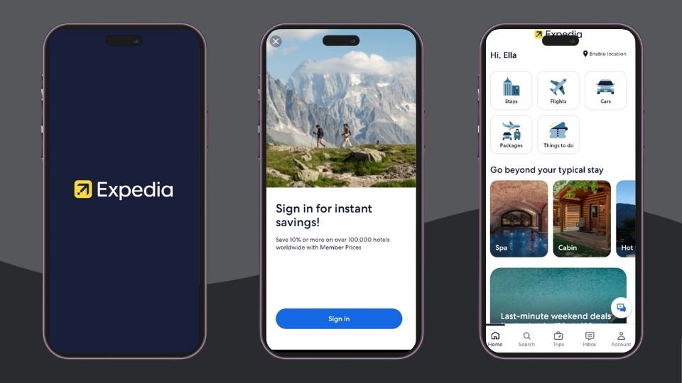 An image of Expedia mobile app for iOS