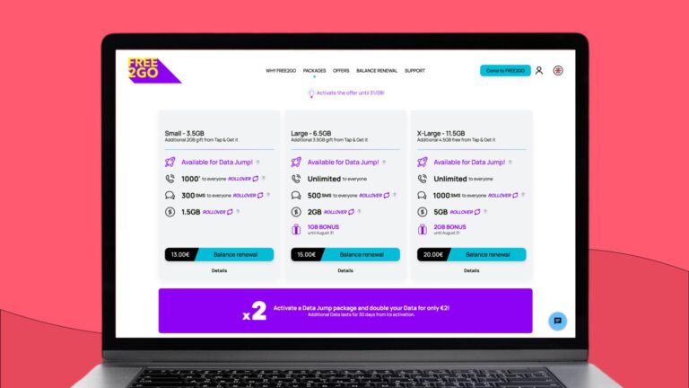 FREE2GO prepaid SIM deals in Greece