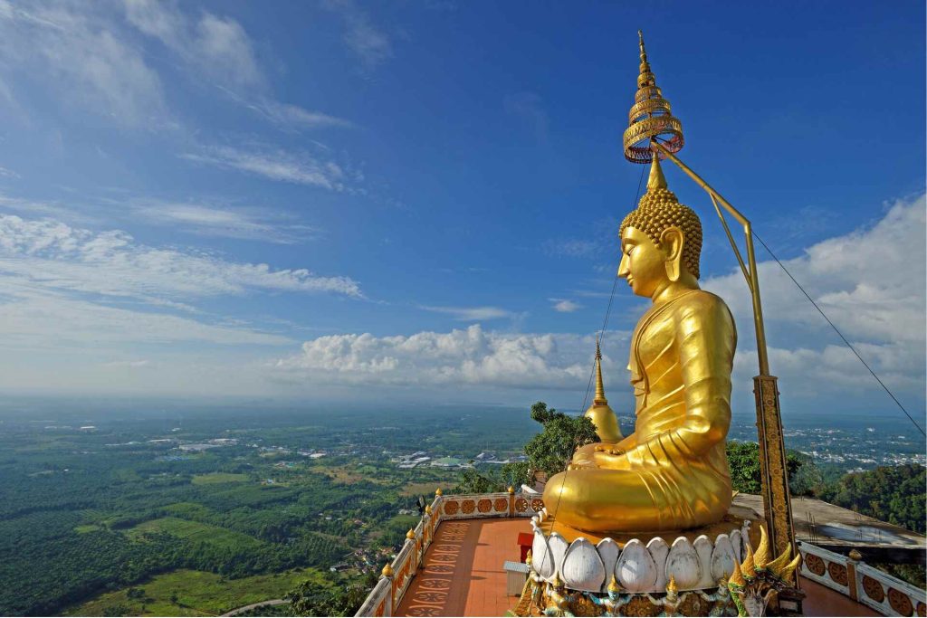 Golden Buddha at the top of the Tiger Cave Temple