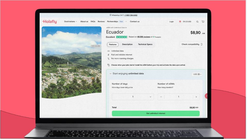 eSIM card for Ecuador from Holafly