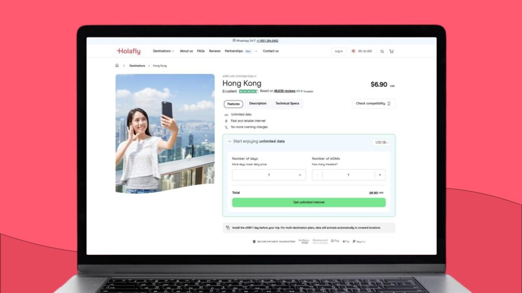 Holafly's offer for Hong Kong eSIM