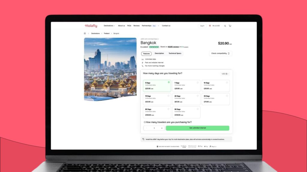 Holafly eSIM for Bangkok
