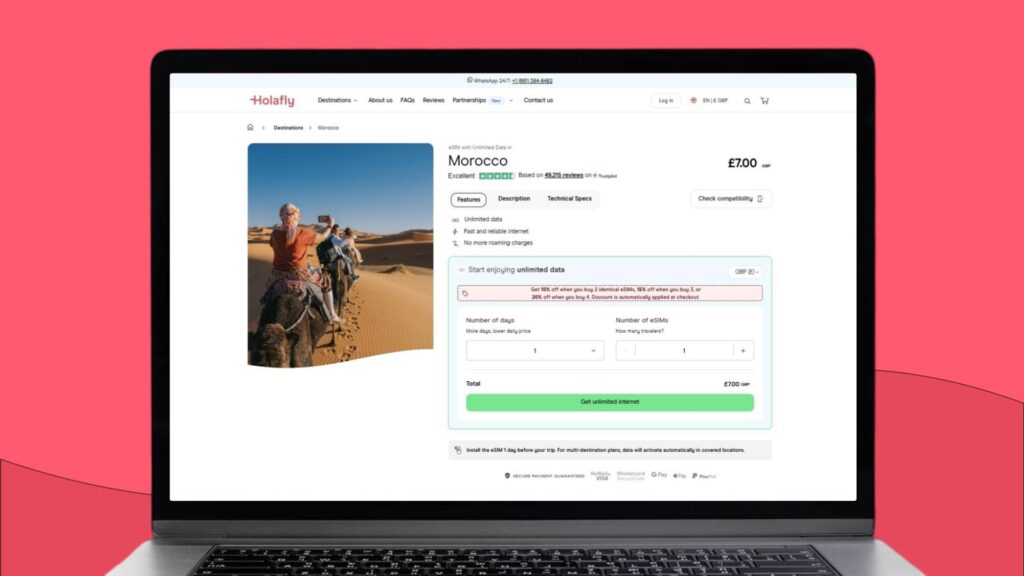 Holafly eSIM for Morocco and Marrakech
