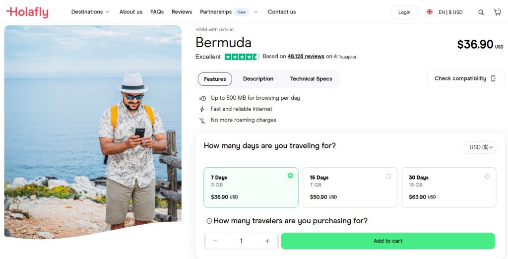Holafly eSIM for Bermuda 