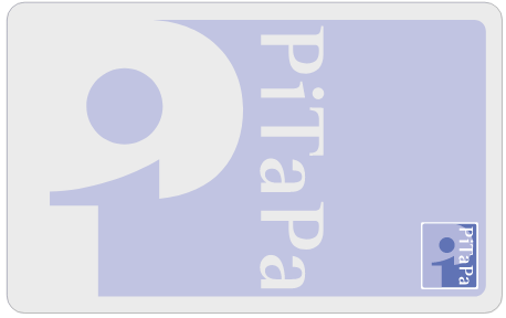 An image of the PiTaPa card which is the name written on a white card. There's no mascot.