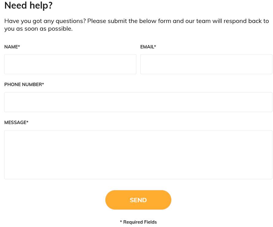 SimCorner customer support contact form