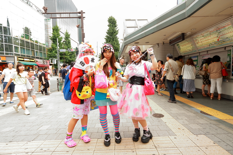 Teens dressing up for the day on the famous Takeshita Street