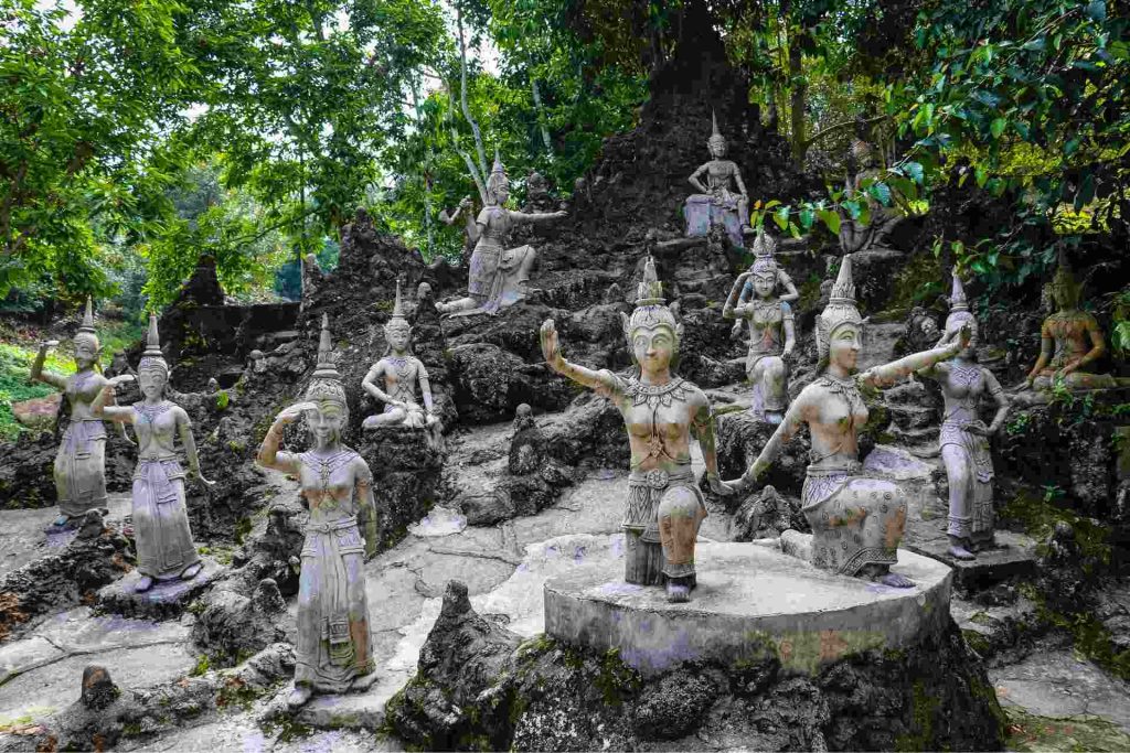 The statues in the Secret Buddha Garden