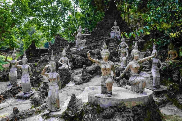 The statues in the Secret Buddha Garden
