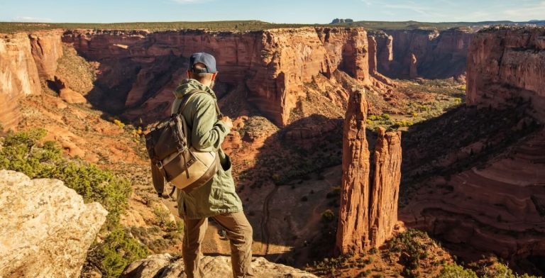 A hiker in the Canyon de Chelly National Monument