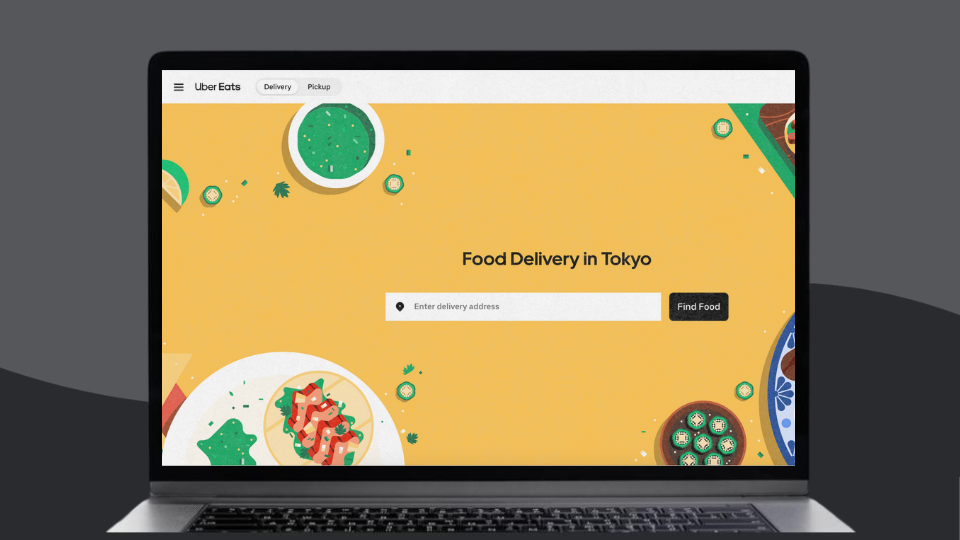 A screenshot of Uber Eats homepage