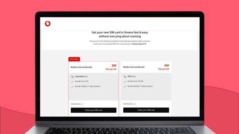 Vodafone Greece prepaid SIM card offers