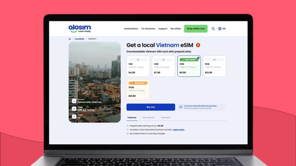 aloSIM eSIM for Vietnam