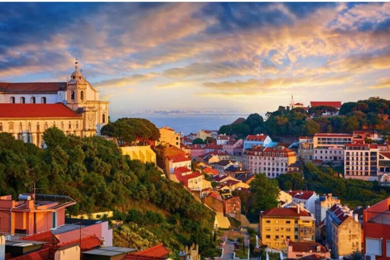 Lisbon panorama at sunset