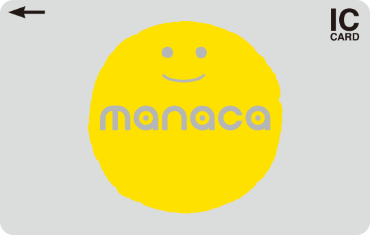 A photo of the gray and yellow Manaca card with a smiley face.