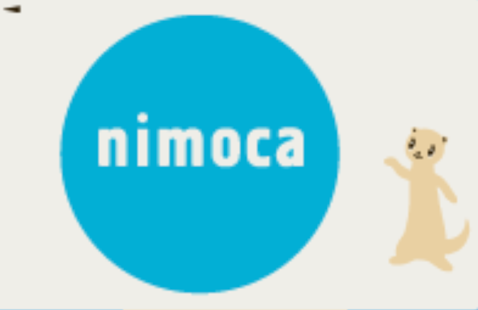 The Nimoca card featuring the mascot, a yellow ferret.