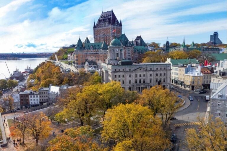 Aerial view of Quebec City Old Town