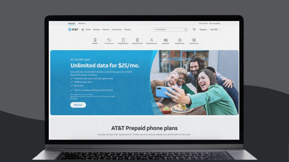 AT&T prepaid plans website