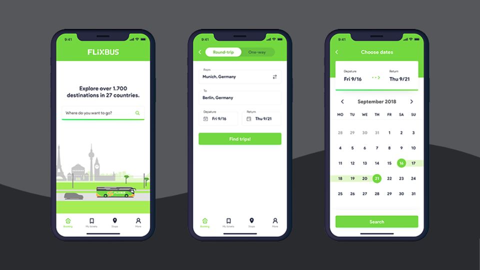 FlixBus mobile app for iPhone