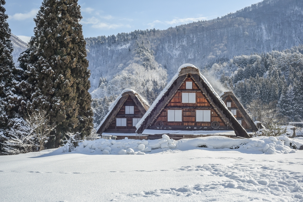 Gassho-style houses are common to see in Gokayama, Takayama City