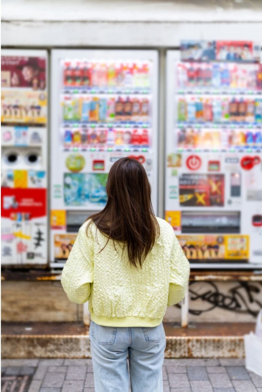 Vending machines are a popular way to get street food in Tokyo.