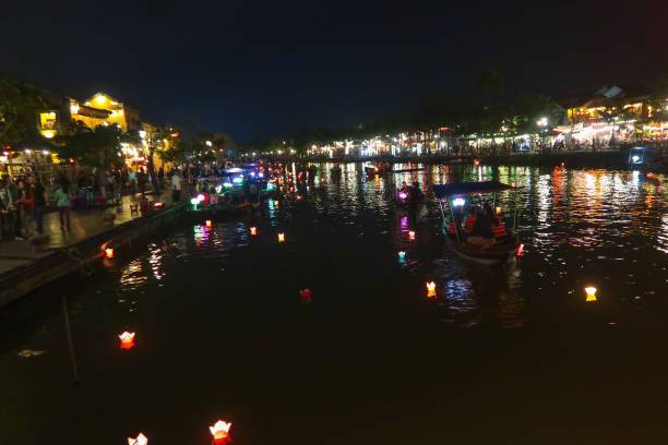 Lanterns floating on Hoai River during Tet; Source: iStock