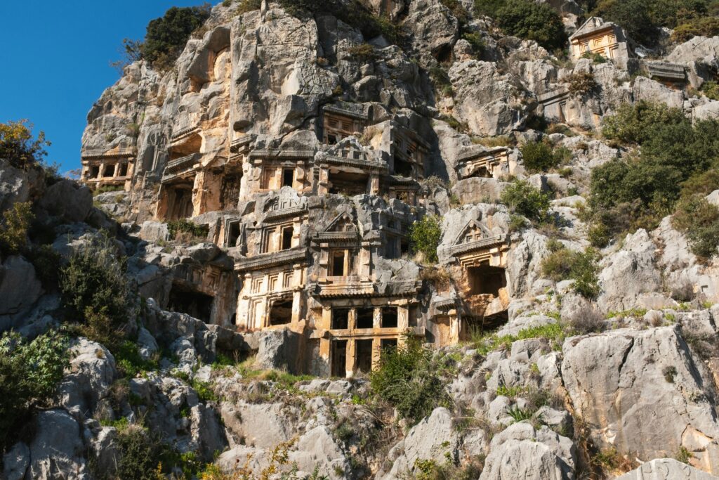 A photo of the Lycian Rock Tombs in Fethiye; Source: Pexels