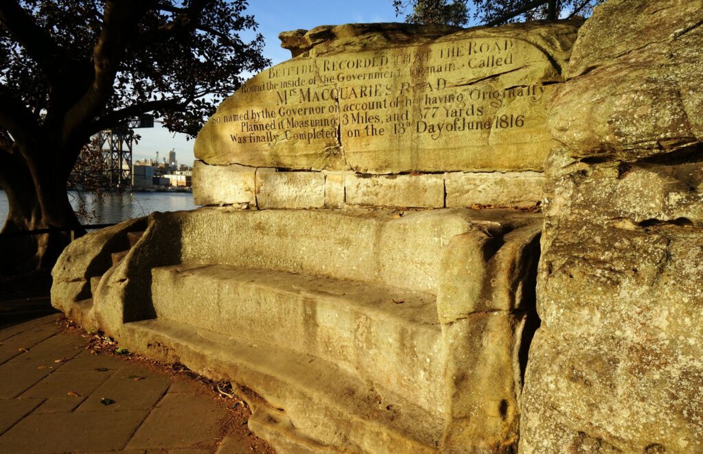 Macquarie’s Chair carved into the limestone
