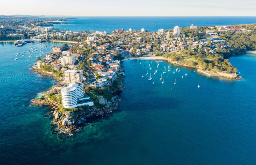 Aerial view of Manly from Sydney Harbour
