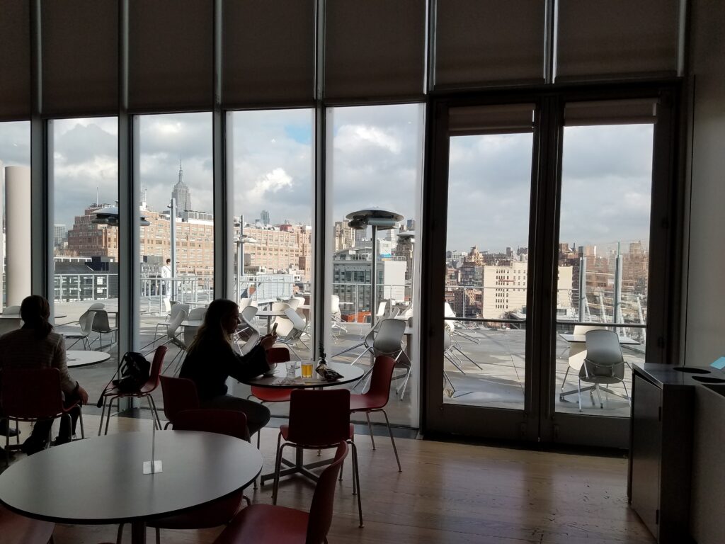 Taking a break at the cafe inside MoMA.