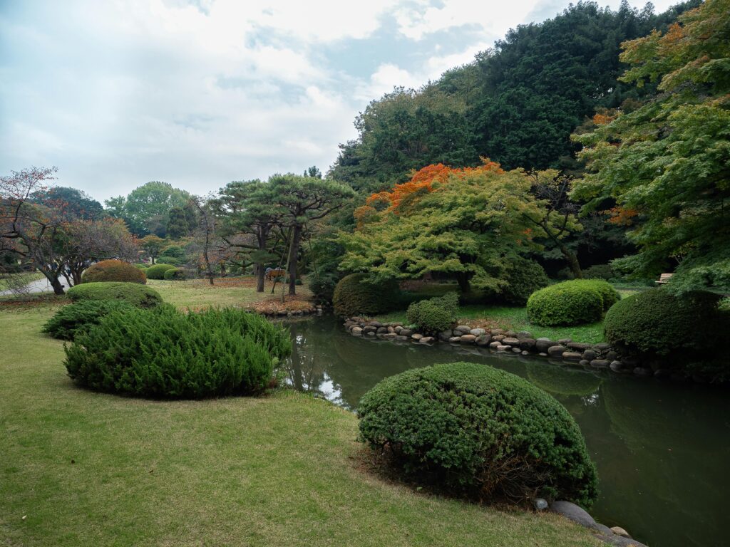 A pond in Shinjuku Gyoen National Garden. Source: Pexels