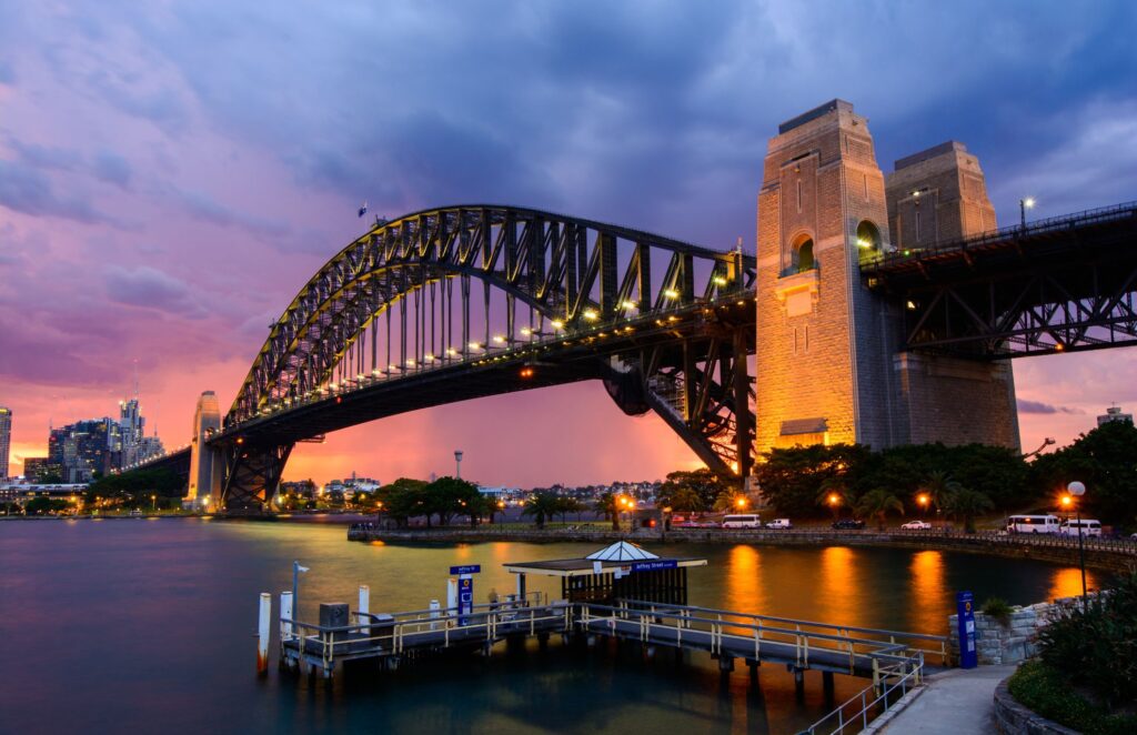 Sudney Harbour Bridge in the evening