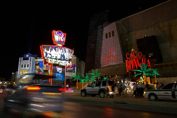 The Coco Bongo sign illuminated at night. Source: Getty Images