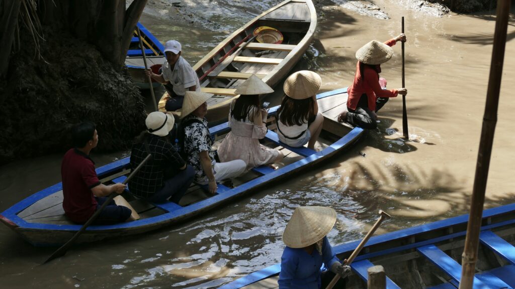 Tourist boats on the Mekong River; Source: Unsplash