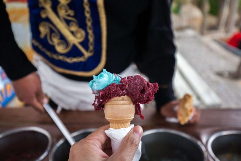 Turkish ice cream is known for its resistance to melting and harder texture