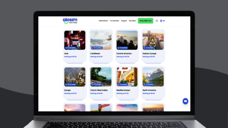 A screenshot depicting AloSIM’s regional plans 
