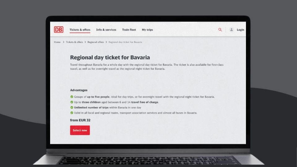 Discover Bavaria with the Bayern Ticket. 