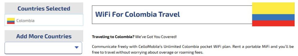 cello mobile pocket wifi for colombia