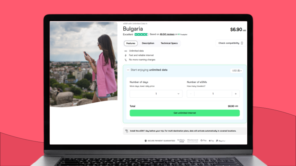 esim for bulgaria with unlimited data