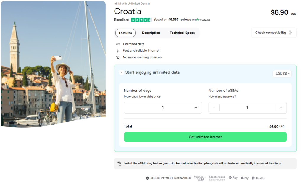 eSIM for Croatia