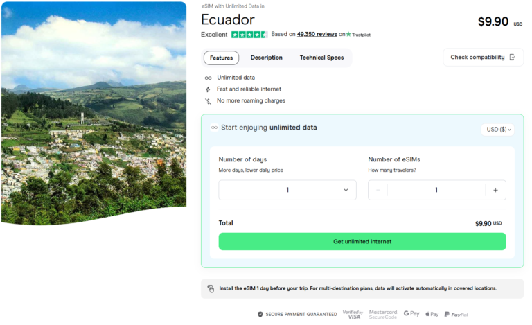 esim for ecuador with unlimited data