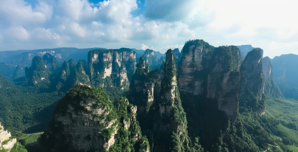 Aerial view of Zhangjiajie National Forest Park in Hunan, China. Source: Pexels