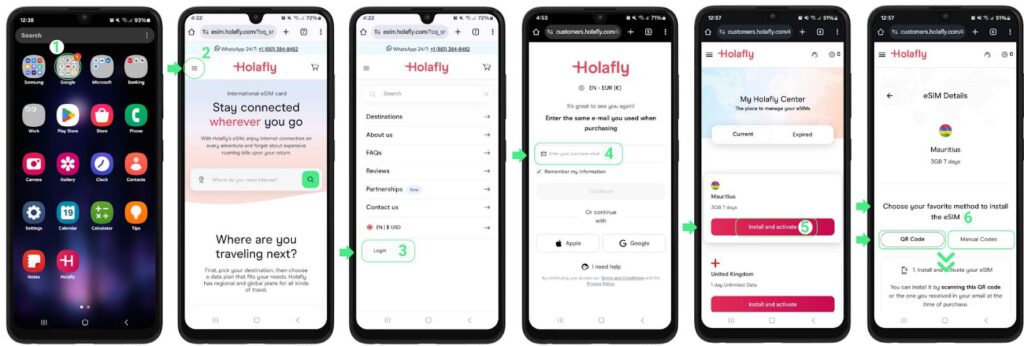 Finding and managing your eSIMs with Holafly