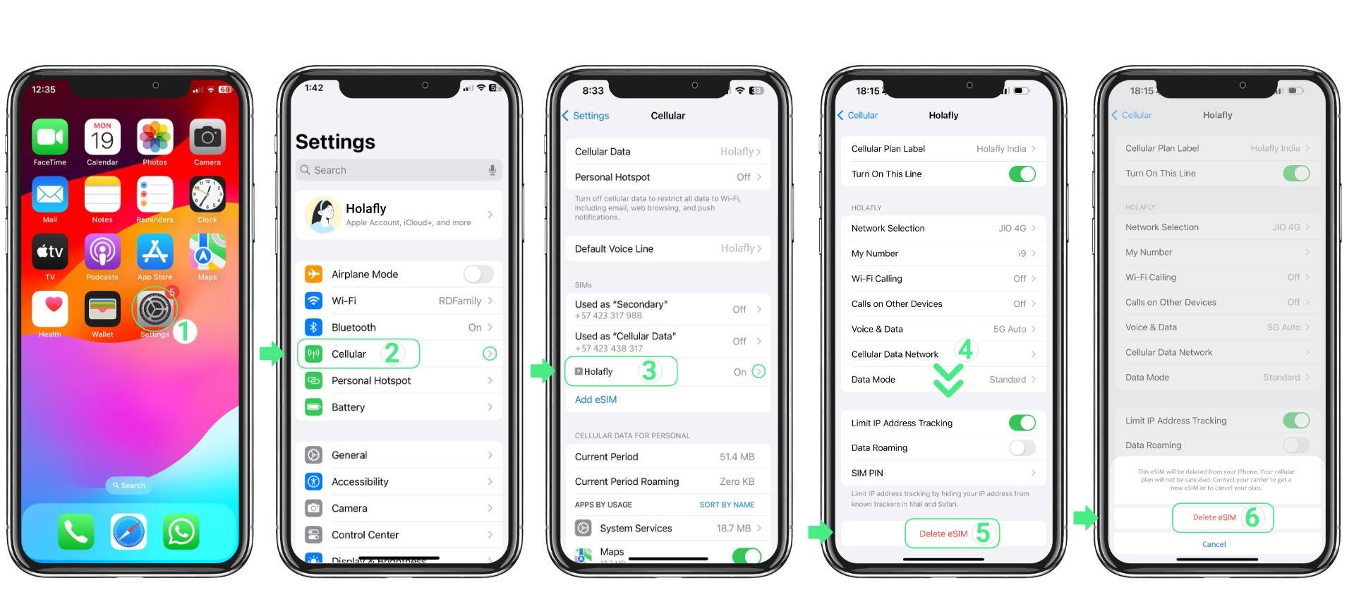 how to delete esim from iphone