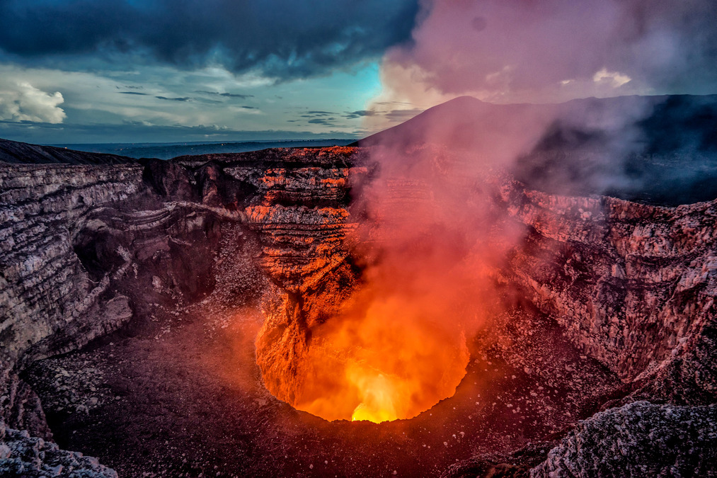 Volcanic activity in the Masaya Volcano in Nicaragua