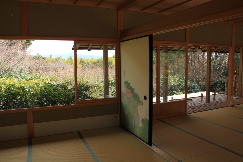 Inside a beautiful teahouse in Kyoto