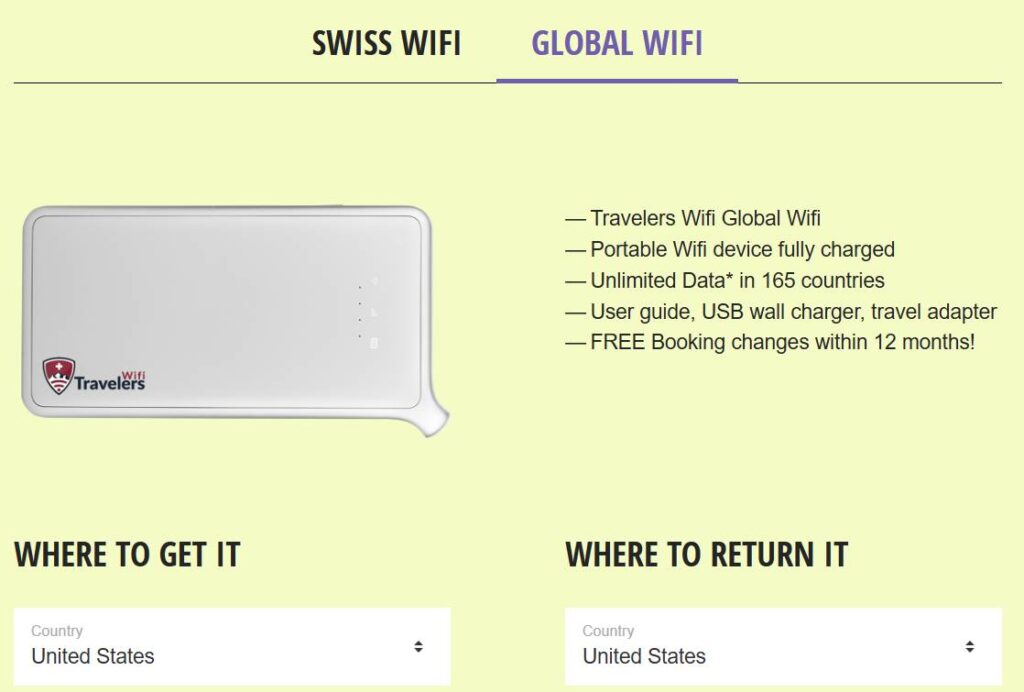 Travelers WiFi pocket WiFi for Spain
